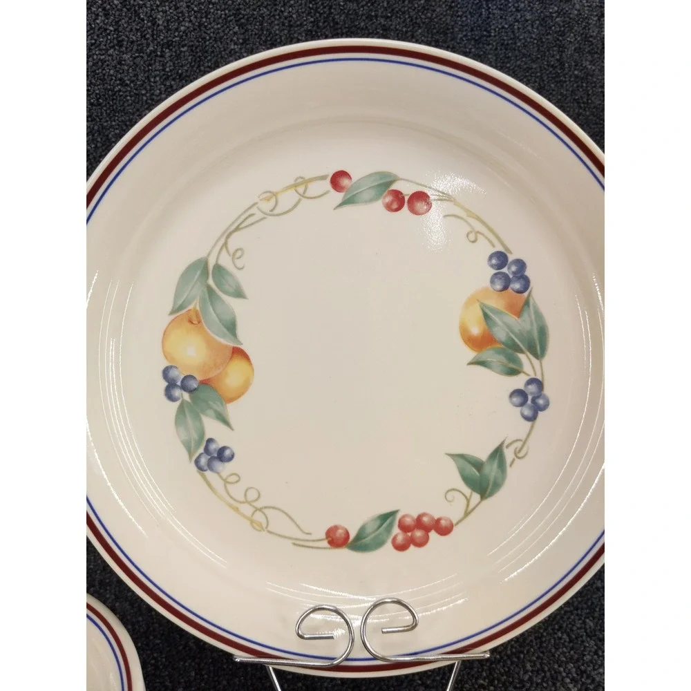 Corelle Abundance Dinnerware Set 12pc Service for 4 Cream Fruit Vine Harvest USA